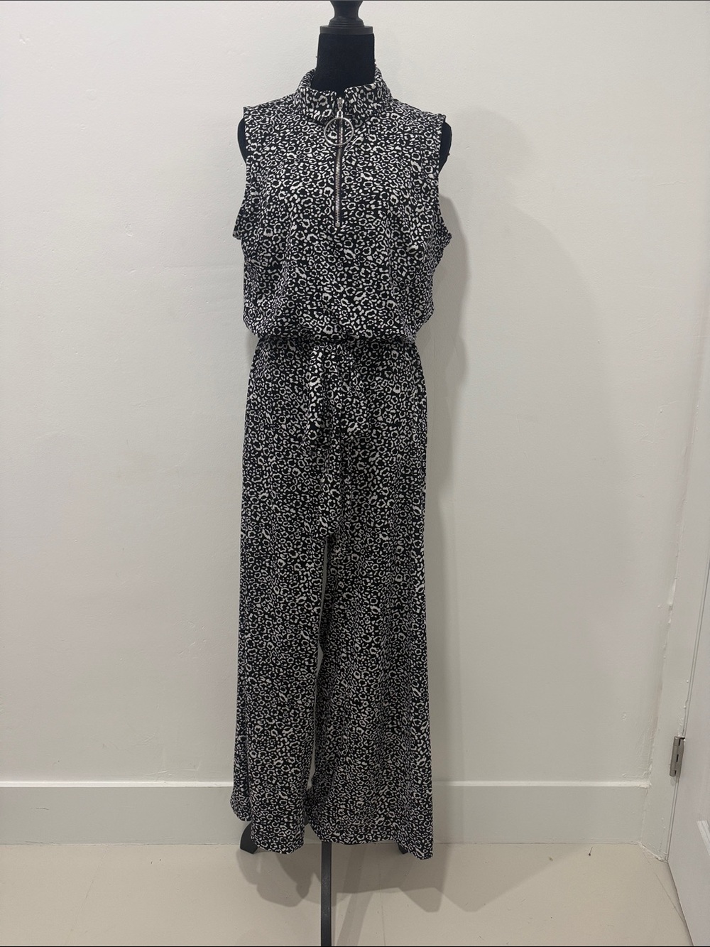 MSK Black and White Patterned Jumpsuit